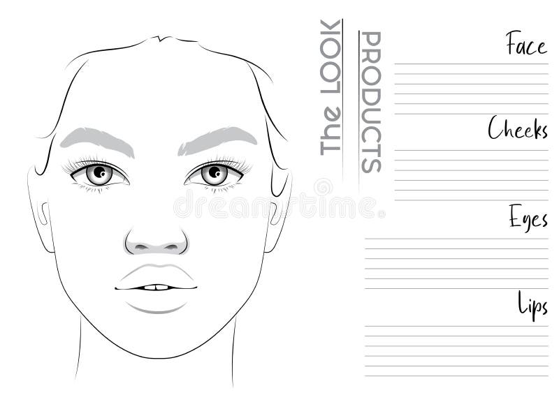 Makeup Artist Face Charts Template Stock Illustration - Illustration of ...