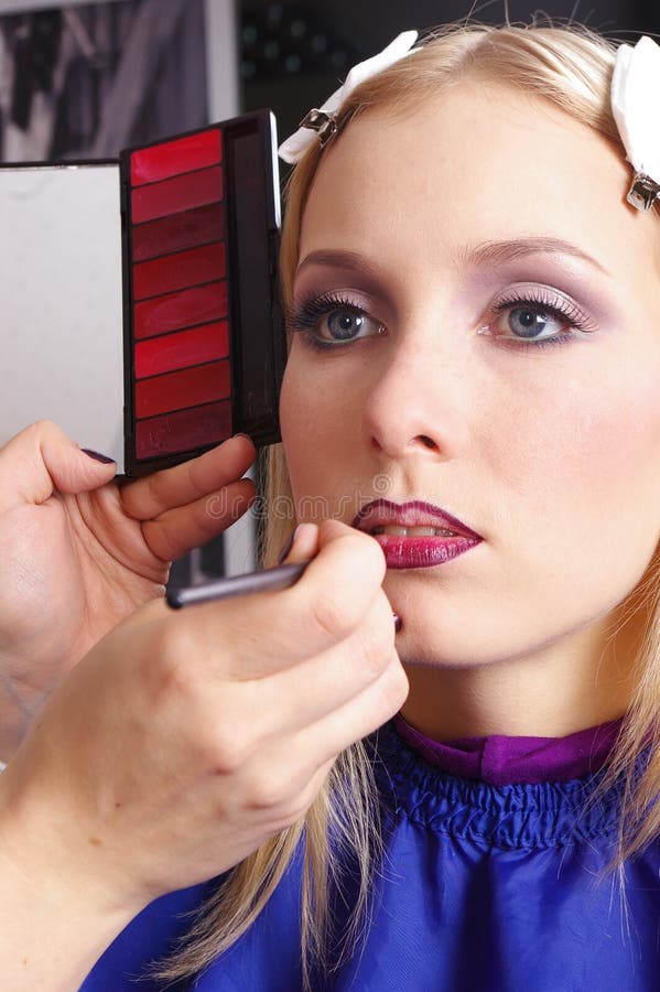 A Makeup Artist Wave The Eyelashes Stock Photo Image of hand