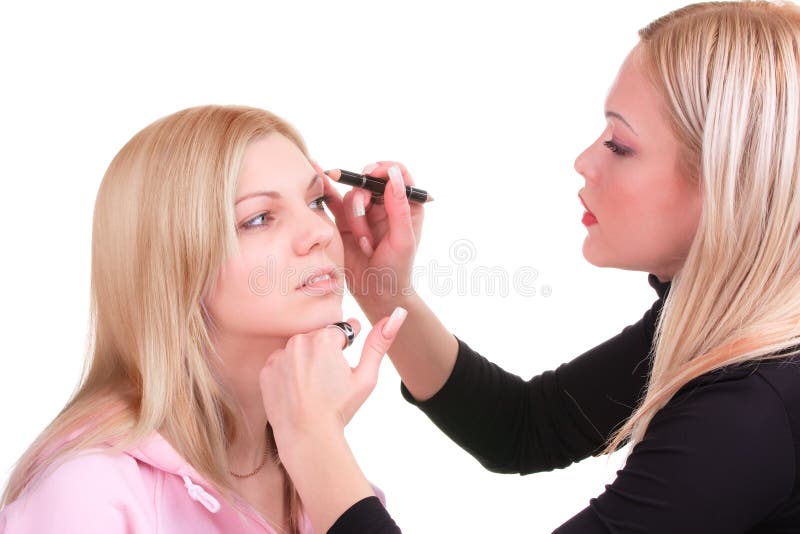 Makeup artist at work