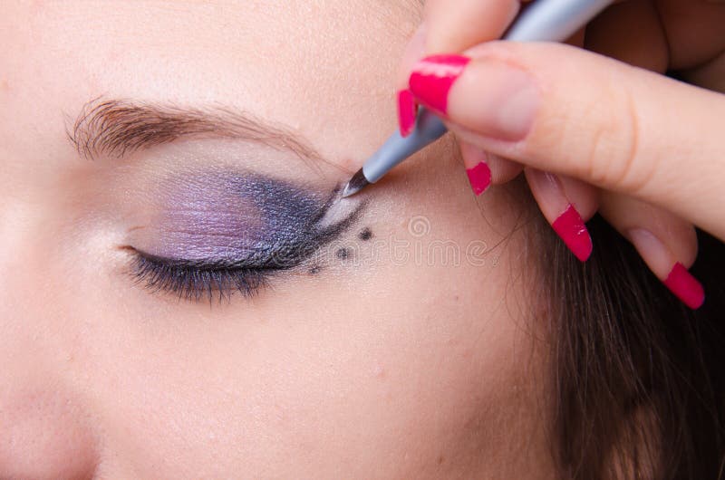 Makeup artysty remisów strzała na białych dziewczynach starzeją się obraz royalty free