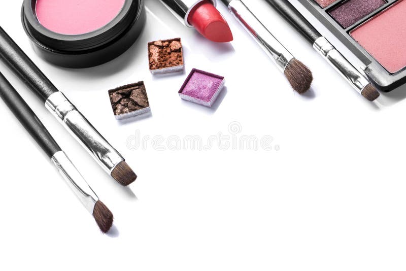 Makeup brush and cosmetics royalty free stock photos Makeup brush and cosmetics royalty free stock photos