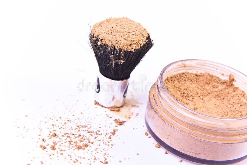 Makeup brush and powder