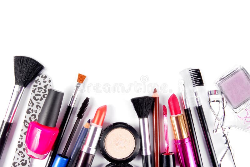 Makeup and brushes cosmetic set royalty free stock photo Makeup and brushes cosmetic set royalty free stock photo