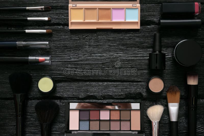 Makeup artist table. stock image. Image of group, female - 142282535