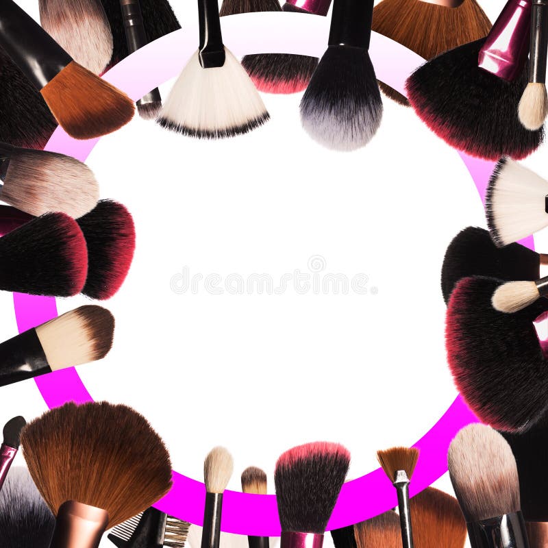Makeup Brushes On A White Background Stock Photo Image of accessories