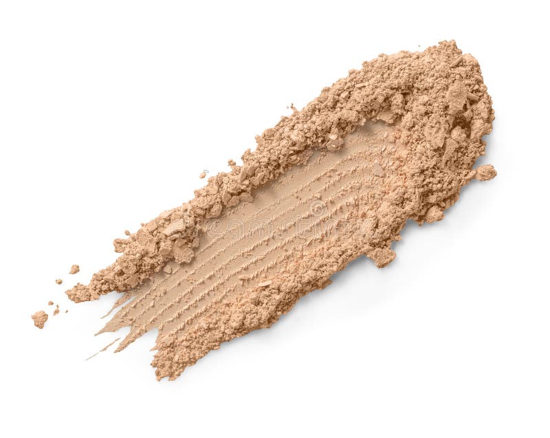 Makeup compact powder swatch texture isolated on white royalty free stock image