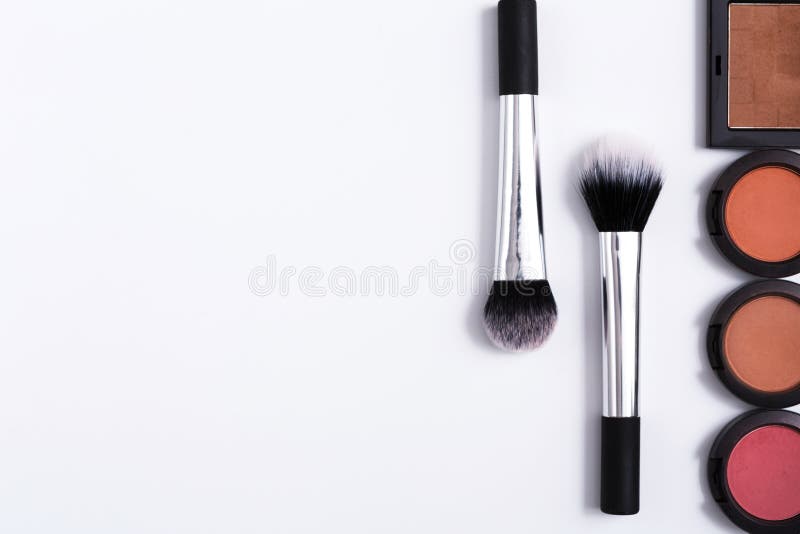 Makeup Cosmetics Tools and Essentials Frame Background, Copy Space