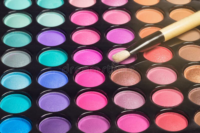 Makeup Palette with Makeup Brush Stock Photo Image of style, brush