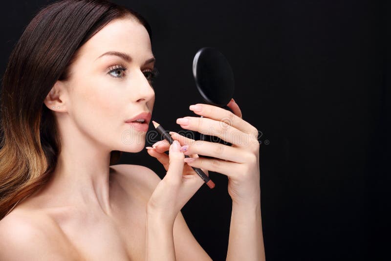 Makeup, lip makeup stock photo Makeup, lip makeup stock photo