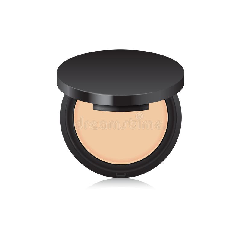 Download Makeup Nude Powder Color In Black Case Opened Box Isolated On White Background Mock Up Template Stock Vector Illustration Of Container Case 93481420