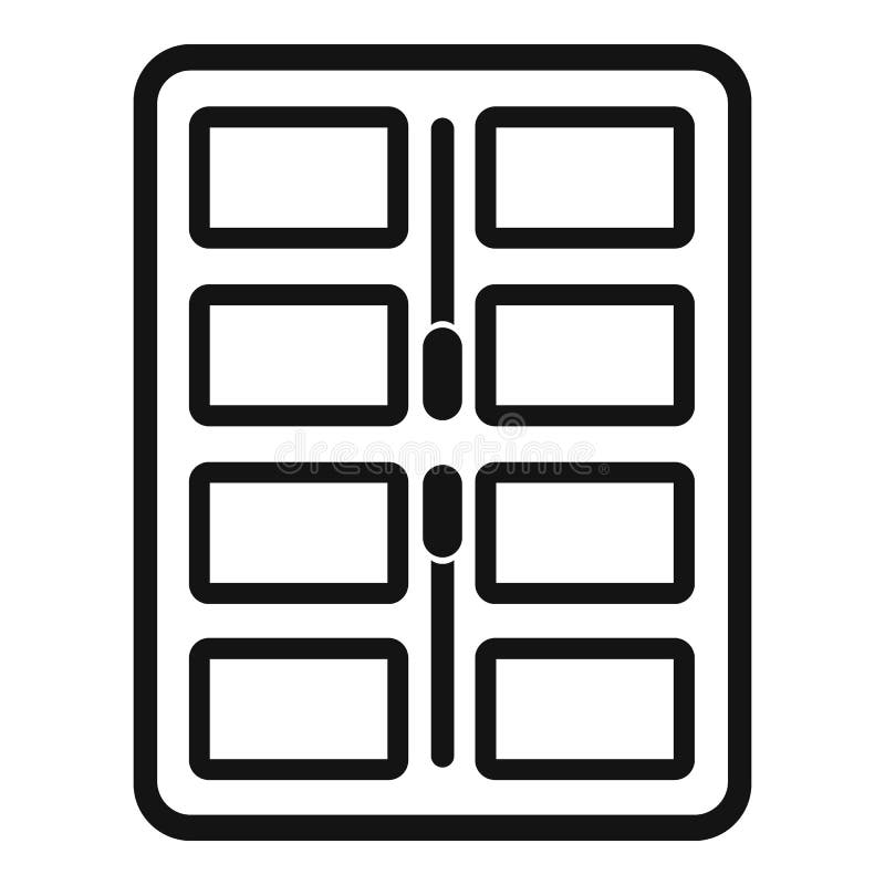 Makeup Palette with Applicators Icon, Simple Style Stock Vector