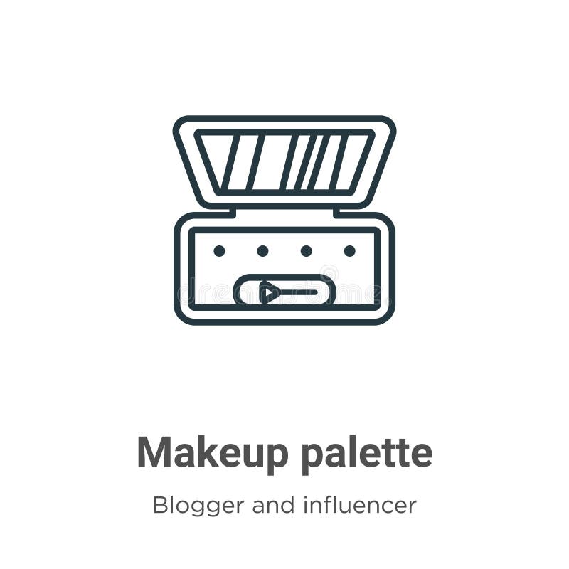 Makeup Palette Outline Vector Icon. Thin Line Black Makeup Palette Icon