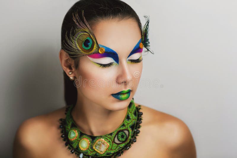  maquillaje creativo, para, loco, halloween, fiesta Colección de foto