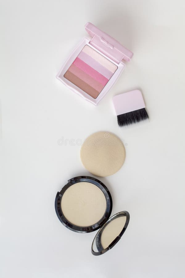Makeup Powder and Pink Blusher Stock Photo Image of pink, colorful
