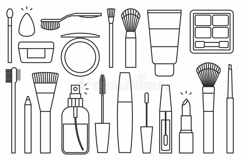 Makeup tools Icons stock vector. Illustration of group 96162280