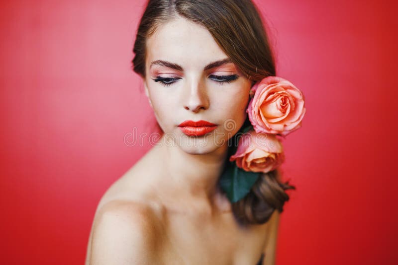 Makijaż studio dla modelu zdjęcie royalty free