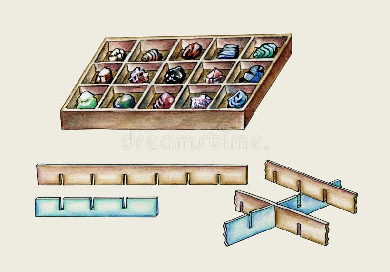Making box for mineral collection illustrated instruction manual vector illustration Making box for mineral collection illustrated instruction manual vector illustration