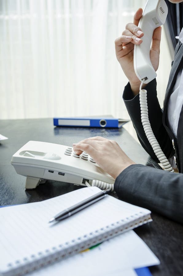 Making a call stock photography