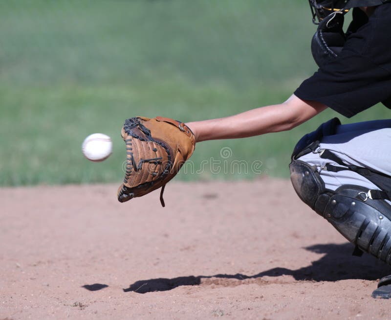 Ball in catchers mitt stock image. Image of catcher, aged 1603677