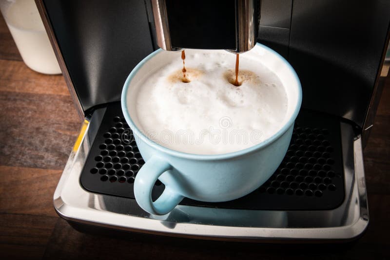 Making Coffee in a Cup, Using a Coffee Machine Stock Image Image of