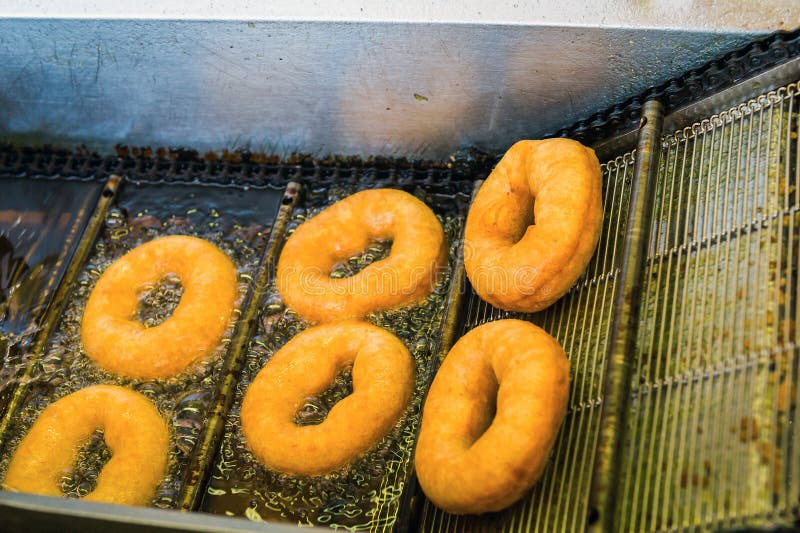 Making donuts royalty free stock image