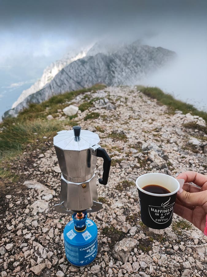 Making Espresso Coffee on Top of the Mountains with Small Gas Tank ...