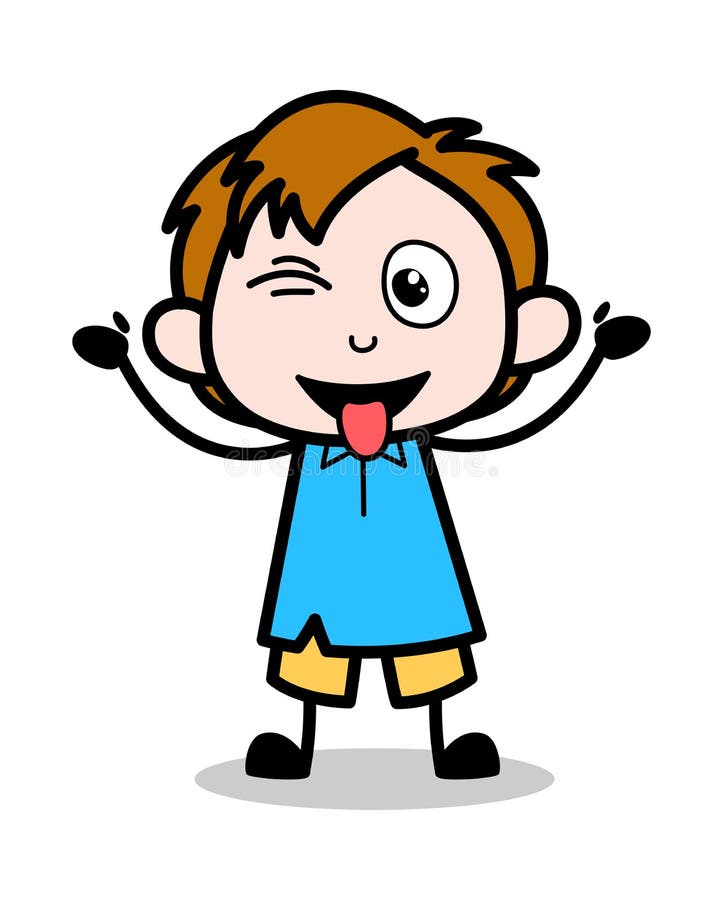 Teasing - School Boy Cartoon Character Vector Illustration Stock  Illustration - Illustration of tease, smart: 148499606
