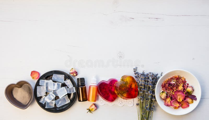 Making handmade soap with crystal clear melt and pour soap mixture.