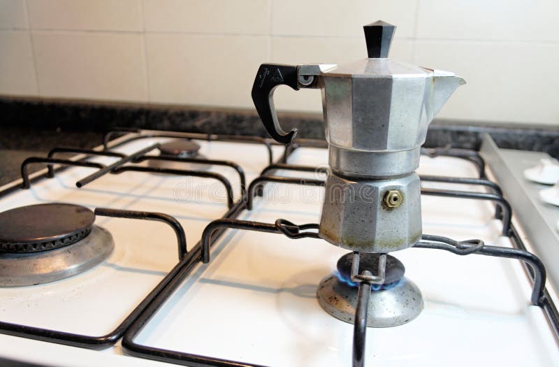 Making italian coffee stock photo. Image of preparing 1338026