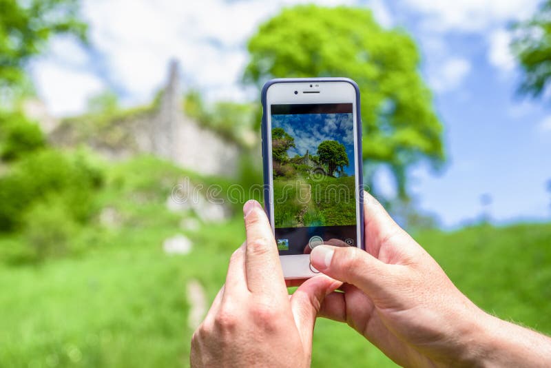 Making picture of castle Zniev, Slovakia