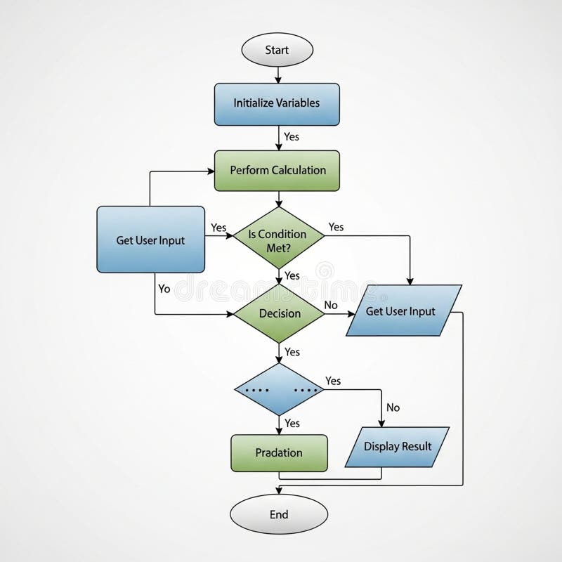 Making process beginning with Start and proceeding through steps like vector illustration