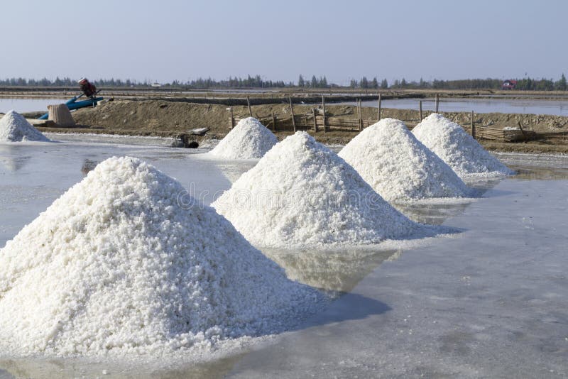 The Making of Sea Salt in Salt Farm Stock Photo Image of salt