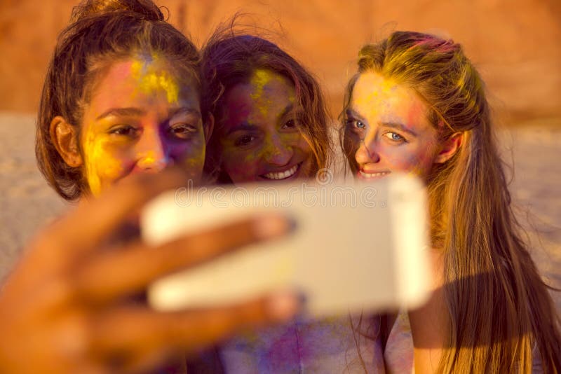 Making a selfie stock image. Image of expression, colorful 97371813