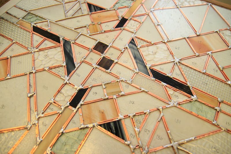 Soldering of stained glass stock image. Image of stained 29812565