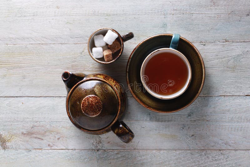 Making tea in pot stock image. Image of table, infusion 63564497