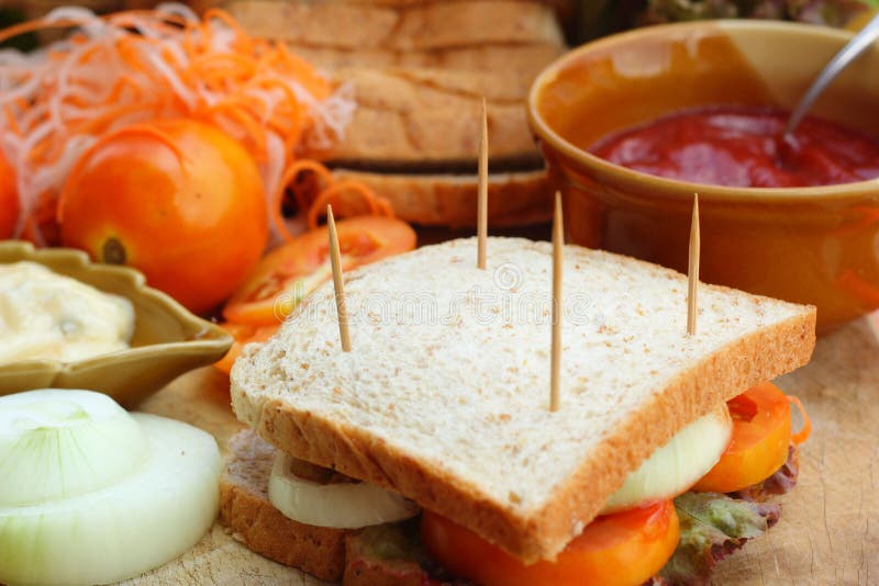 Making Tuna Sandwich with Fresh Vegetables Stock Photo Image of lunch, fast 42851912