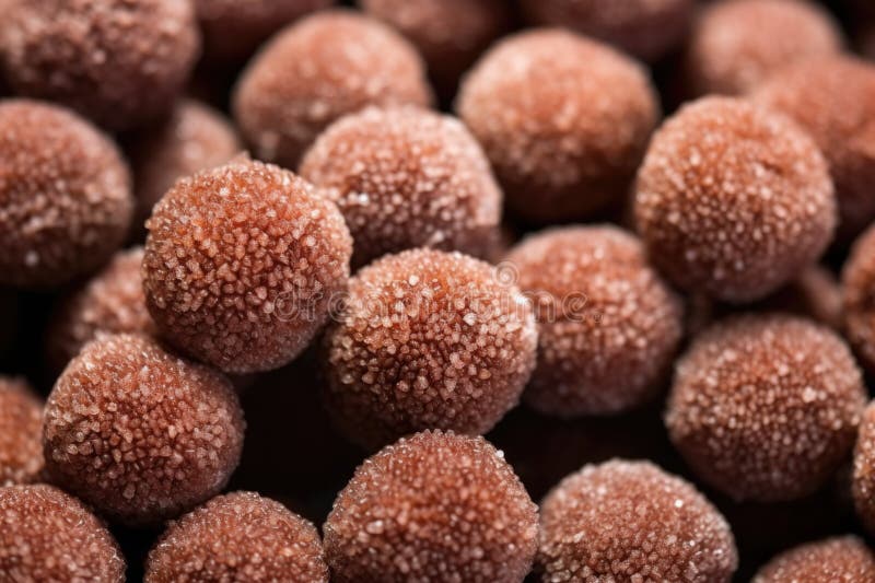 Makroaufnahme der Oberflächenstruktur von Dattelbällen lizenzfreies stockbild