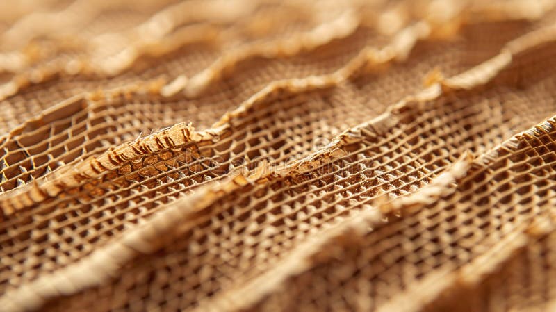 Makrofotografi av kartongdetaljer som belyser korrugerad textur och naturfibrer för en svårbegriplig bakgrund stock illustrationer