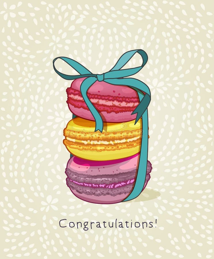 Sweet cakes on greeting card. Sweet cakes on greeting card