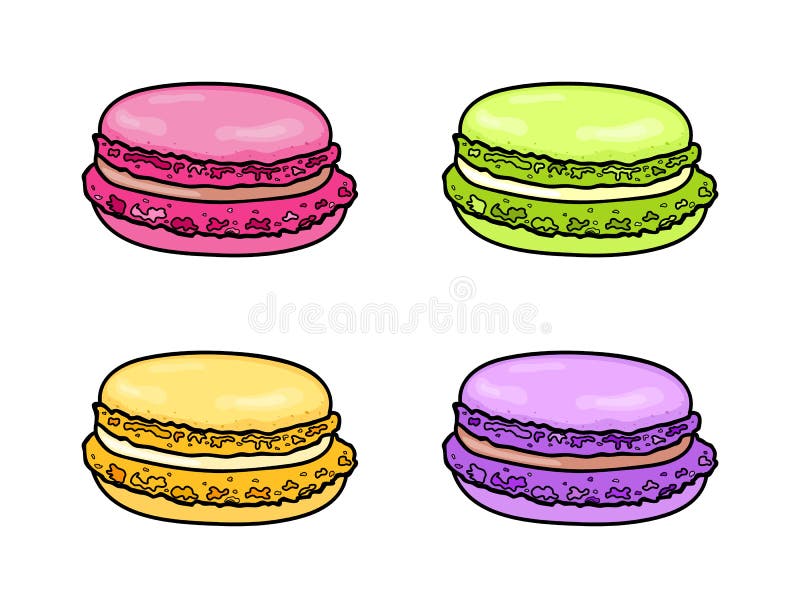 Makronuppsättning Fransk färgrik macaron Efterrätt för söt mandel också vektor för coreldrawillustration vektor illustrationer Makronuppsättning Fransk färgrik macaron Efterrätt för söt mandel också vektor för coreldrawillustration vektor illustrationer