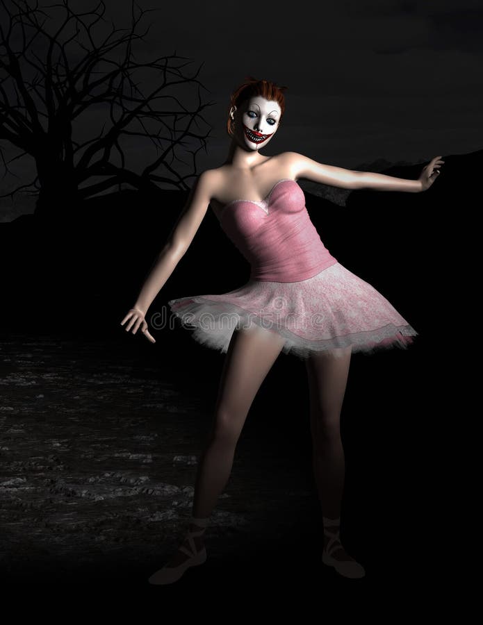 Mal, muñeca siniestra de la bailarina de Halloween imagen de archivo Mal, muñeca siniestra de la bailarina de Halloween imagen de archivo