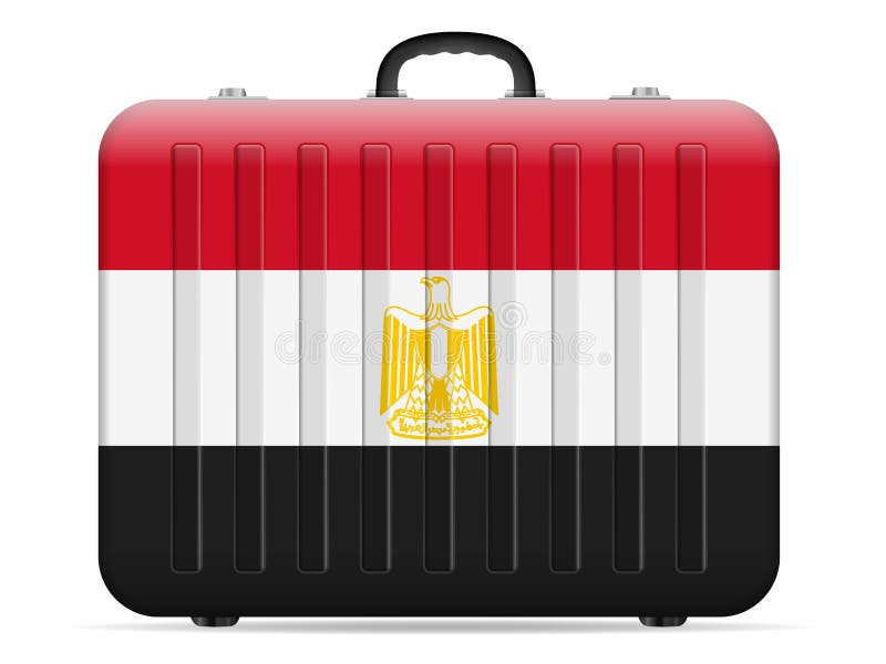 Mala de viagem do curso da bandeira de Egito ilustração royalty free