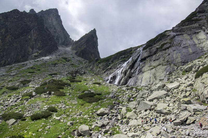 Mala studena dolina hiking trail in High Tatras, summer touristic season, wild nature, touristic trail