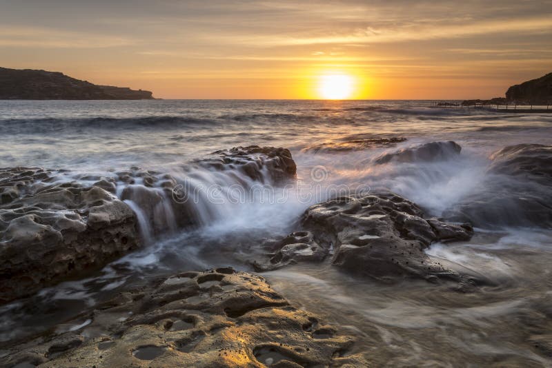 Malabar Long Bay Sunrise Sydney Australia royalty free stock photography Malabar Long Bay Sunrise Sydney Australia royalty free stock photography