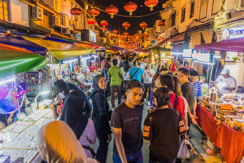 Jonker Walk World Heritage Park Along Jonker Street, Melaka Editorial