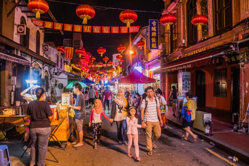 Jonker Walk World Heritage Park Along Jonker Street, Melaka Editorial