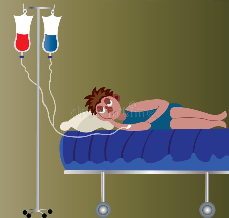 Malade dans le lit 2 illustration stock Malade dans le lit 2 illustration stock