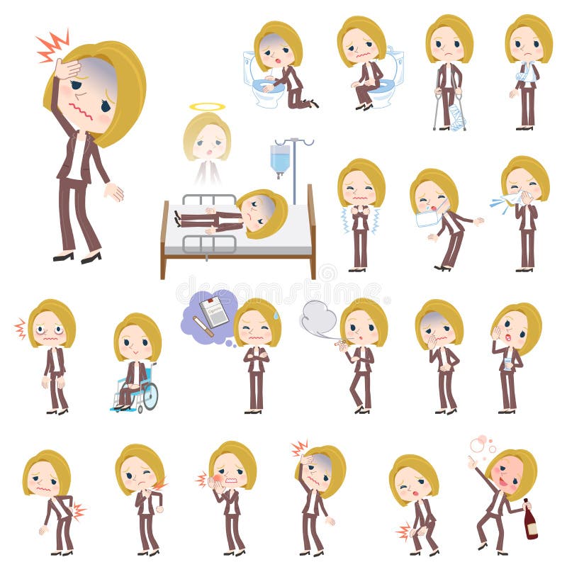 Maladie de blanc de femme de cheveux blonds illustration libre de droits Maladie de blanc de femme de cheveux blonds illustration libre de droits