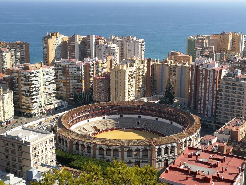 Malaga bull ring stadium. stock photo. Image of city 22584420
