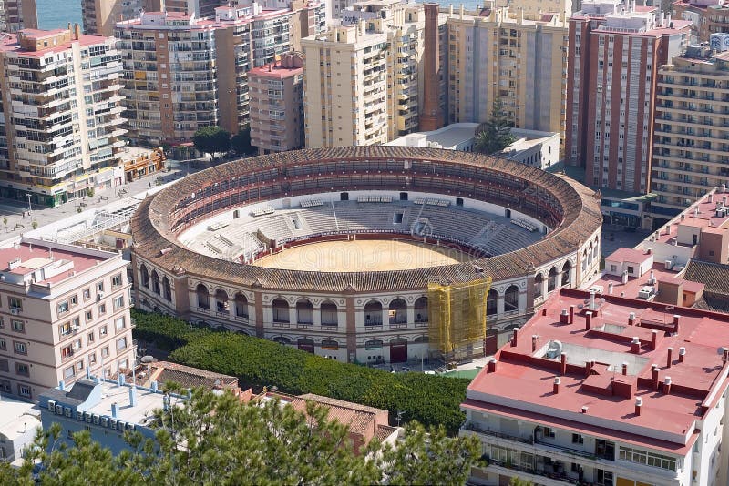 Malaga bull ring stadium. stock photo. Image of bull 22584420
